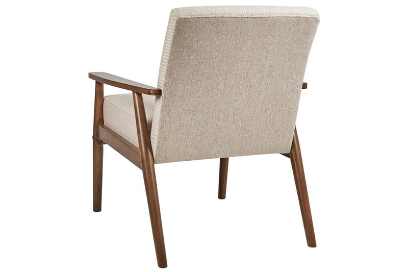 Lenestol Esrum Beige/mørkt tre, Polyester - Beige/mørkt tre, Polyester - Møbler - Stoler - Lenestoler