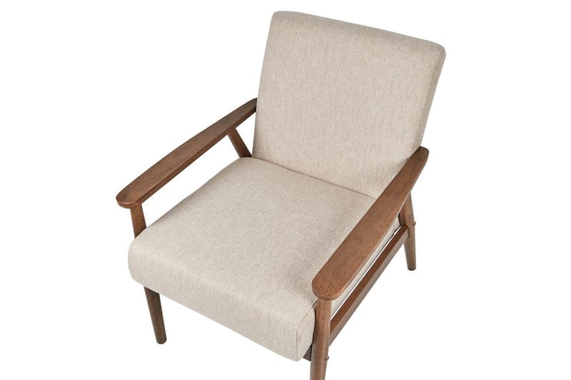 Lenestol Esrum Beige/mørkt tre, Polyester - Beige/mørkt tre, Polyester - Møbler - Stoler - Lenestoler
