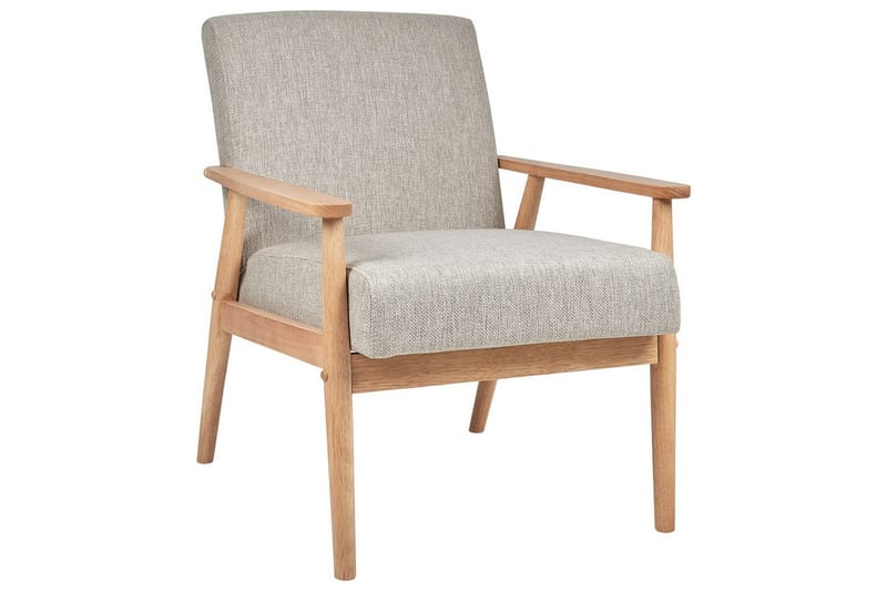 Lenestol Esrum Grå/lyst tre, Polyester - Grå/lyst tre, Polyester - Møbler - Stoler - Lenestoler