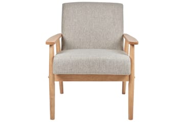 Lenestol Esrum Grå/lyst tre, Polyester - Grå/lyst tre, Polyester - Møbler - Stoler - Lenestoler