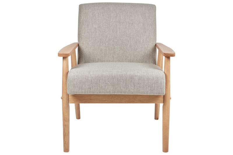 Lenestol Esrum Grå/lyst tre, Polyester - Grå/lyst tre, Polyester - Møbler - Stoler - Lenestoler