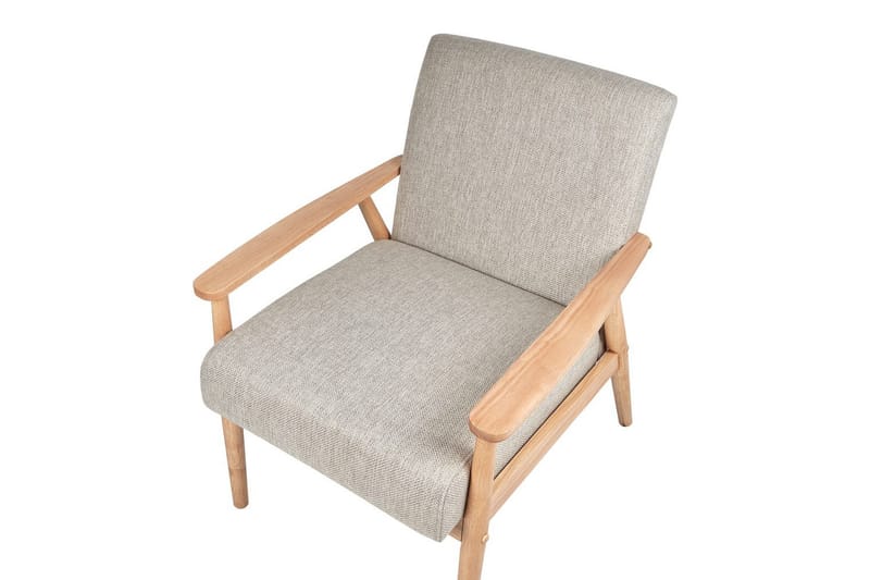 Lenestol Esrum Grå/lyst tre, Polyester - Grå/lyst tre, Polyester - Møbler - Stoler - Lenestoler