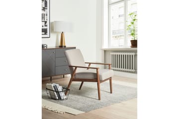 Lenestol Esrum Grå/mørkt tre, Polyester - Grå/mørkt tre, Polyester - Møbler - Stoler - Lenestoler