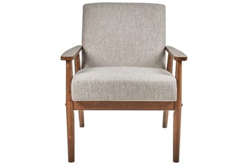 Lenestol Esrum Grå/mørkt tre, Polyester - Grå/mørkt tre, Polyester - Møbler - Stoler - Lenestoler