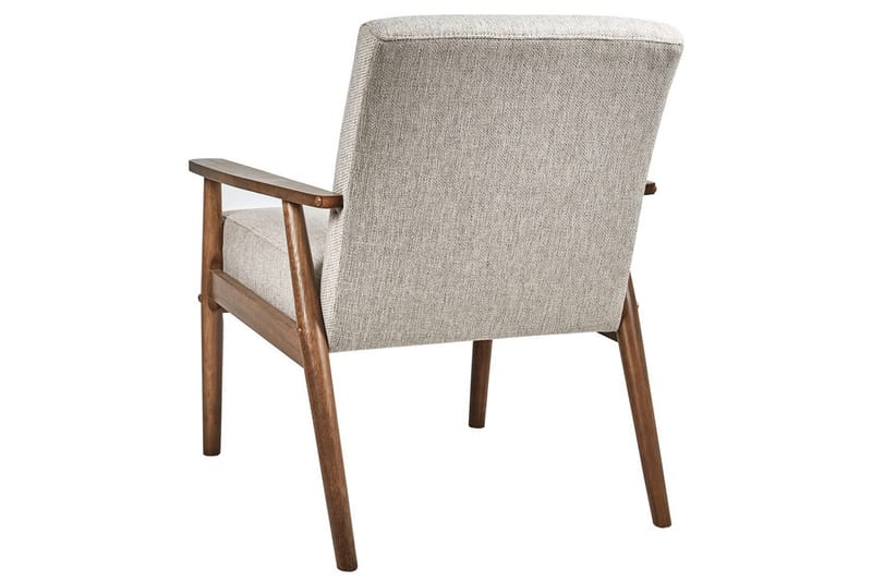 Lenestol Esrum Grå/mørkt tre, Polyester - Grå/mørkt tre, Polyester - Møbler - Stoler - Lenestoler