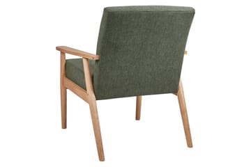 Lenestol Esrum Grønn/lyst tre, Polyester - Grønn/lyst tre, Polyester - Møbler - Stoler - Lenestoler