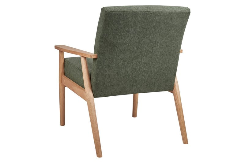Lenestol Esrum Grønn/lyst tre, Polyester - Grønn/lyst tre, Polyester - Møbler - Stoler - Lenestoler