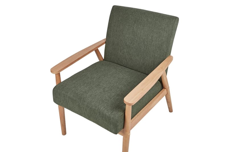Lenestol Esrum Grønn/lyst tre, Polyester - Grønn/lyst tre, Polyester - Møbler - Stoler - Lenestoler