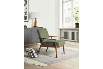 Lenestol Esrum Grønn/mørkt tre, Polyester - Grønn/mørkt tre, Polyester - Møbler - Stoler - Lenestoler