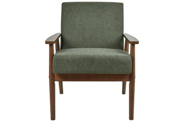 Lenestol Esrum Grønn/mørkt tre, Polyester - Grønn/mørkt tre, Polyester - Møbler - Stoler - Lenestoler