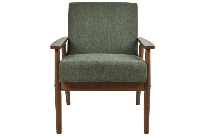 Lenestol Esrum Grønn/mørkt tre, Polyester - Grønn/mørkt tre, Polyester - Møbler - Stoler - Lenestoler