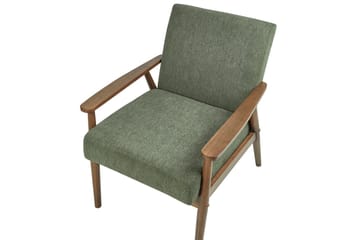 Lenestol Esrum Grønn/mørkt tre, Polyester - Grønn/mørkt tre, Polyester - Møbler - Stoler - Lenestoler