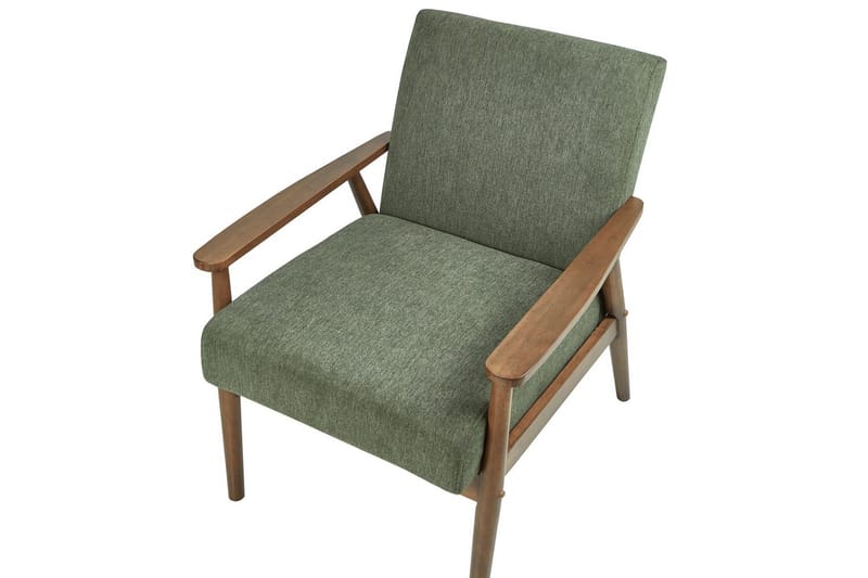 Lenestol Esrum Grønn/mørkt tre, Polyester - Grønn/mørkt tre, Polyester - Møbler - Stoler - Lenestoler