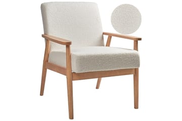 Lenestol Esrum Hvit/lyst tre, Bouclé