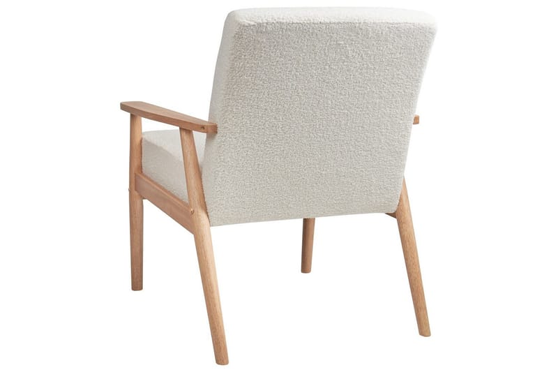 Lenestol Esrum Hvit/lyst tre, Bouclé - Hvit/lyst tre, Bouclé - Møbler - Stoler - Lenestoler