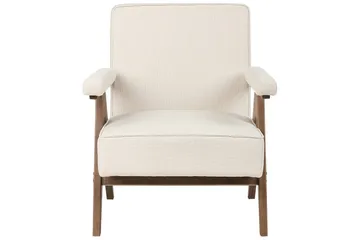 Lenestol Evje - Beige, mørkt tre - Møbler - Stoler - Lenestoler