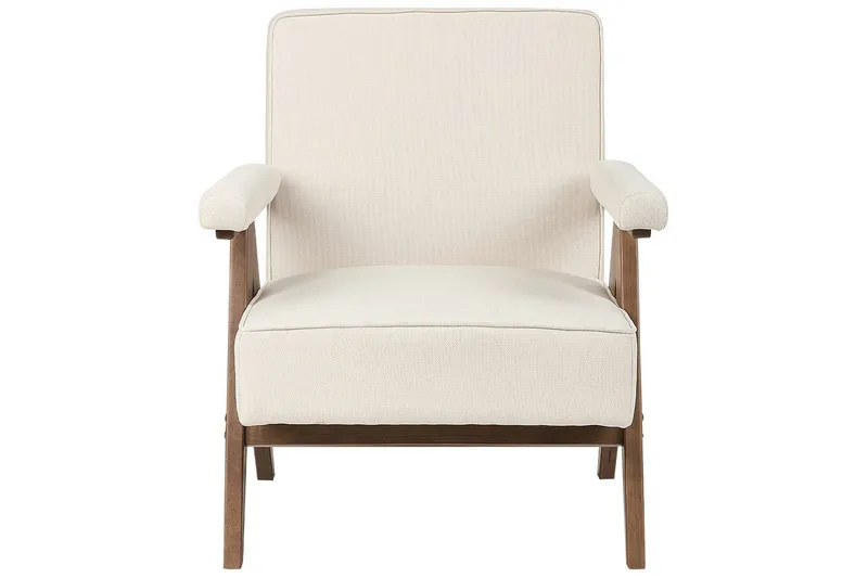 Lenestol Evje - Beige, mørkt tre - Møbler - Stoler - Lenestoler