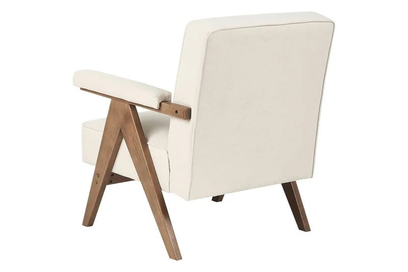 Lenestol Evje - Beige, mørkt tre - Møbler - Stoler - Lenestoler