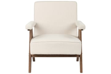 Lenestol Evje - Beige, mørkt tre - Møbler - Stoler - Lenestoler