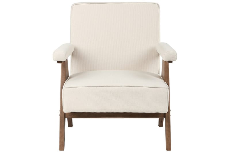 Lenestol Evje - Beige, mørkt tre - Møbler - Stoler - Lenestoler