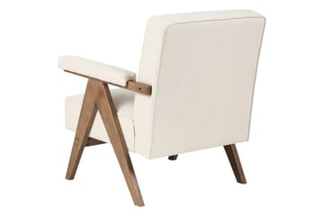 Lenestol Evje - Beige, mørkt tre - Møbler - Stoler - Lenestoler