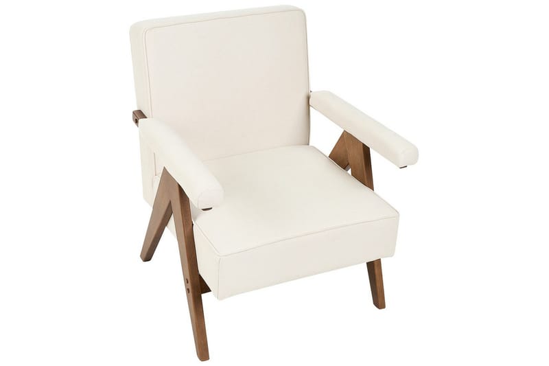 Lenestol Evje - Beige, mørkt tre - Møbler - Stoler - Lenestoler