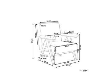 Lenestol Evje - Beige, mørkt tre - Møbler - Stoler - Lenestoler