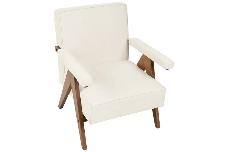 Lenestol Evje - Beige, mørkt tre - Møbler - Stoler - Lenestoler