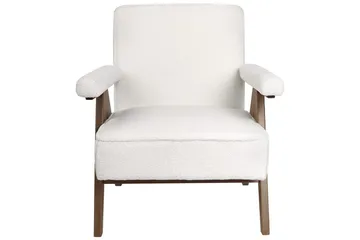 Lenestol Evje - Hvit, mørkt tre - Møbler - Stoler - Lenestoler