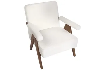 Lenestol Evje - Hvit, mørkt tre - Møbler - Stoler - Lenestoler