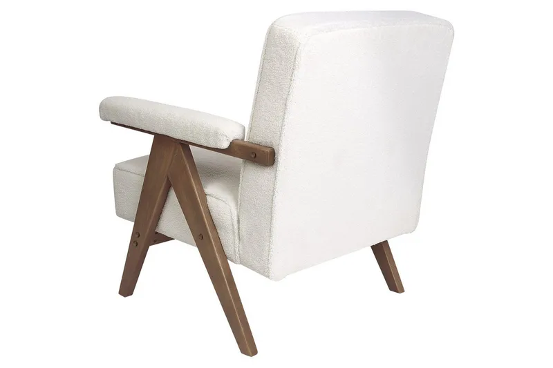 Lenestol Evje - Hvit, mørkt tre - Møbler - Stoler - Lenestoler