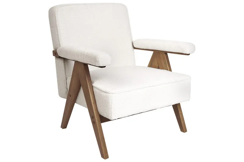 Lenestol Evje - Hvit, mørkt tre - Møbler - Stoler - Lenestoler