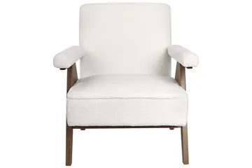 Lenestol Evje - Hvit, mørkt tre - Møbler - Stoler - Lenestoler