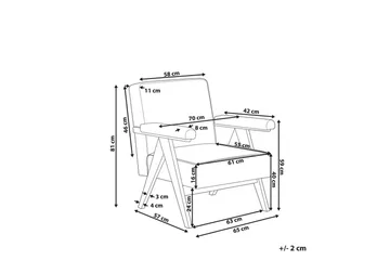 Lenestol Evje - Hvit, mørkt tre - Møbler - Stoler - Lenestoler
