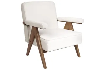 Lenestol Evje - Hvit, mørkt tre - Møbler - Stoler - Lenestoler