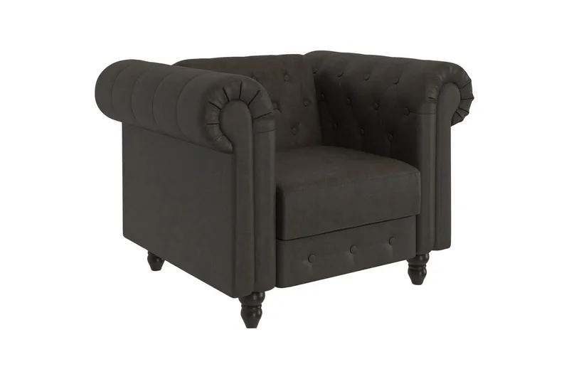 Lenestol Felix Antrasitt, Mikrofiber/Tre/Metall - Antrasitt, Mikrofiber/Tre/Metall - Møbler - Stoler - Lenestoler