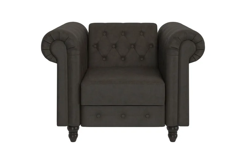 Lenestol Felix Antrasitt, Mikrofiber/Tre/Metall - Antrasitt, Mikrofiber/Tre/Metall - Møbler - Stoler - Lenestoler