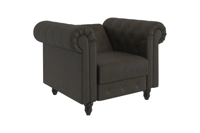 Lenestol Felix Antrasitt, Mikrofiber/Tre/Metall - Antrasitt, Mikrofiber/Tre/Metall - Møbler - Stoler - Lenestoler