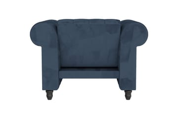 Lenestol Felix Blå, Fløyel/Tre/Metall - Blå, Fløyel/Tre/Metall - Møbler - Stoler - Lenestoler