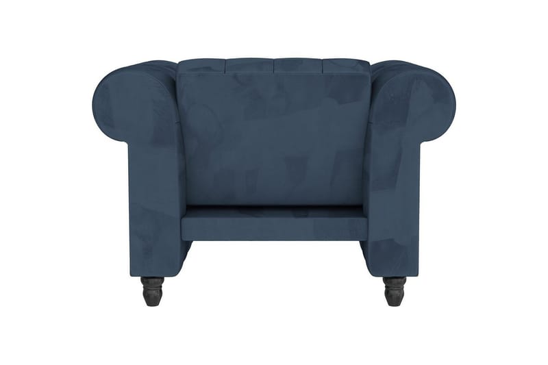 Lenestol Felix Blå, Fløyel/Tre/Metall - Blå, Fløyel/Tre/Metall - Møbler - Stoler - Lenestoler