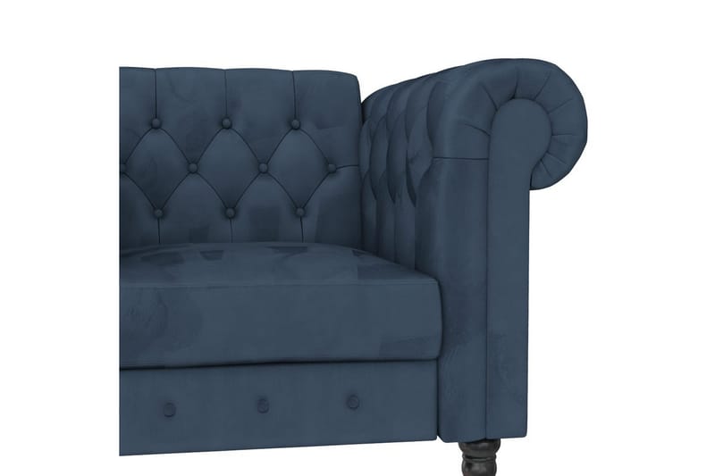 Lenestol Felix Blå, Fløyel/Tre/Metall - Blå, Fløyel/Tre/Metall - Møbler - Stoler - Lenestoler