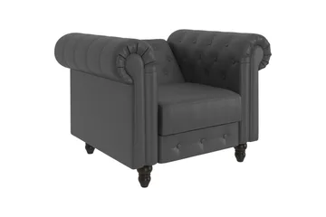 Lenestol Felix Grå, PU/tre/metall - Grå, PU/tre/metall - Møbler - Stoler - Lenestoler