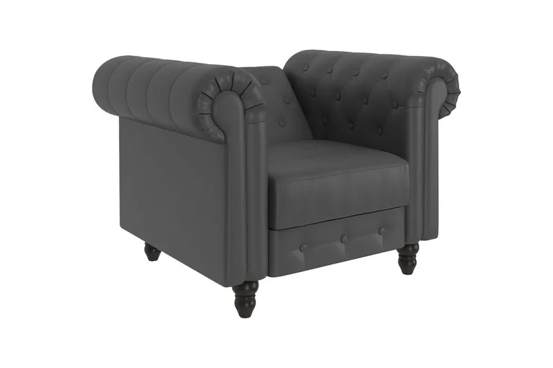 Lenestol Felix Grå, PU/tre/metall - Grå, PU/tre/metall - Møbler - Stoler - Lenestoler