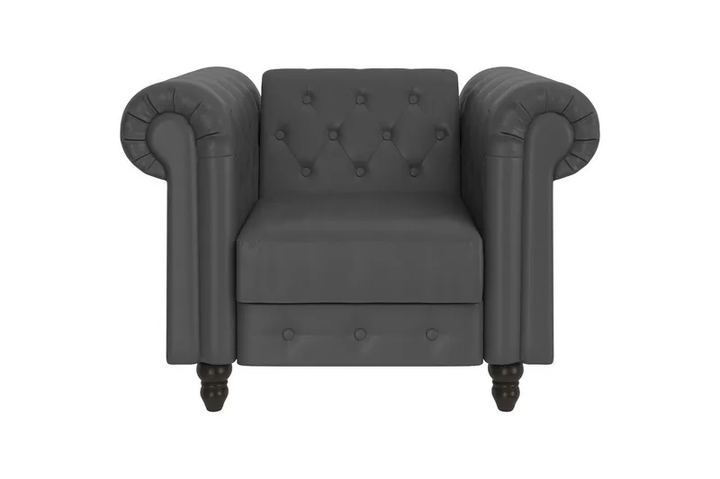 Lenestol Felix Grå, PU/tre/metall - Grå, PU/tre/metall - Møbler - Stoler - Lenestoler