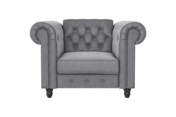 Lenestol Felix Lys grå, Fløyel/Tre/Metall - Lys grå, Fløyel/Tre/Metall - Møbler - Stoler - Lenestoler