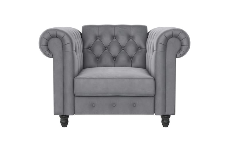 Lenestol Felix Lys grå, Fløyel/Tre/Metall - Lys grå, Fløyel/Tre/Metall - Møbler - Stoler - Lenestoler