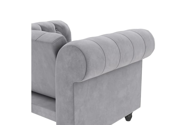 Lenestol Felix Lys grå, Fløyel/Tre/Metall - Lys grå, Fløyel/Tre/Metall - Møbler - Stoler - Lenestoler