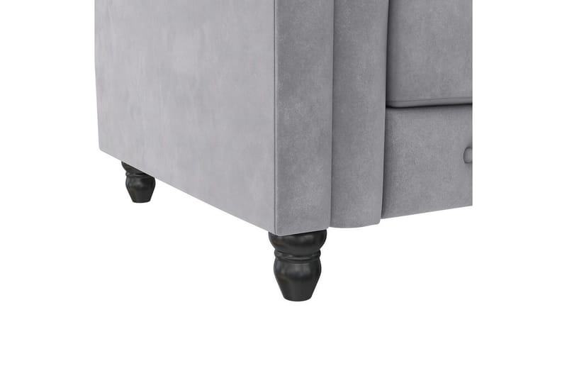 Lenestol Felix Lys grå, Fløyel/Tre/Metall - Lys grå, Fløyel/Tre/Metall - Møbler - Stoler - Lenestoler