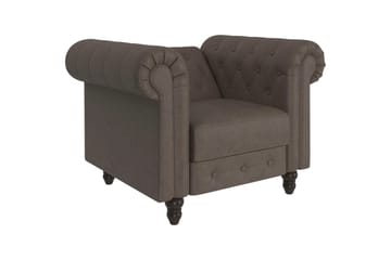 Lenestol Felix Mørk brun, Mikrofiber/Tre/Metall - Mørk brun, Mikrofiber/Tre/Metall - Møbler - Stoler - Lenestoler