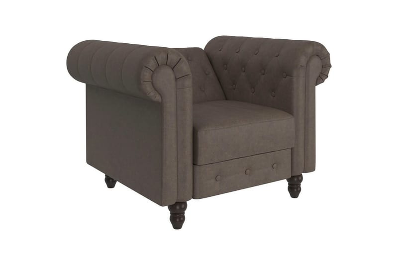 Lenestol Felix Mørk brun, Mikrofiber/Tre/Metall - Mørk brun, Mikrofiber/Tre/Metall - Møbler - Stoler - Lenestoler